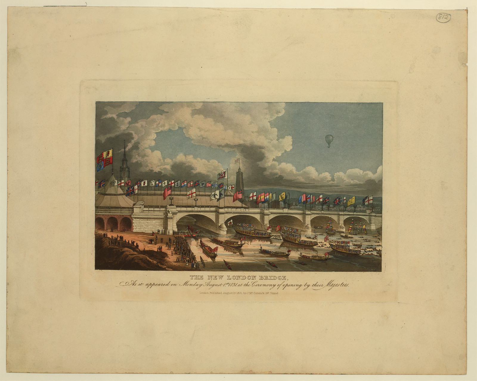 The New London Bridge as it appeared at its opening ceremony — historic image