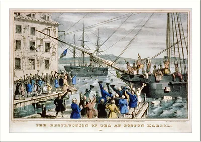 The Destruction of Tea at Boston Harbor