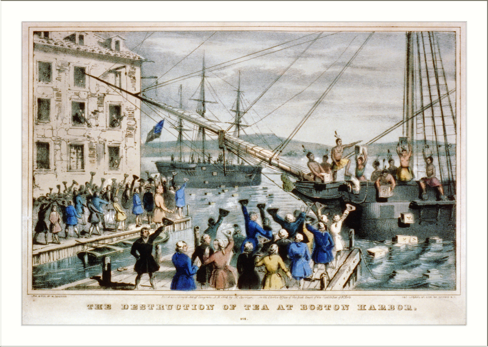 The Destruction of Tea at Boston Harbor — historic image