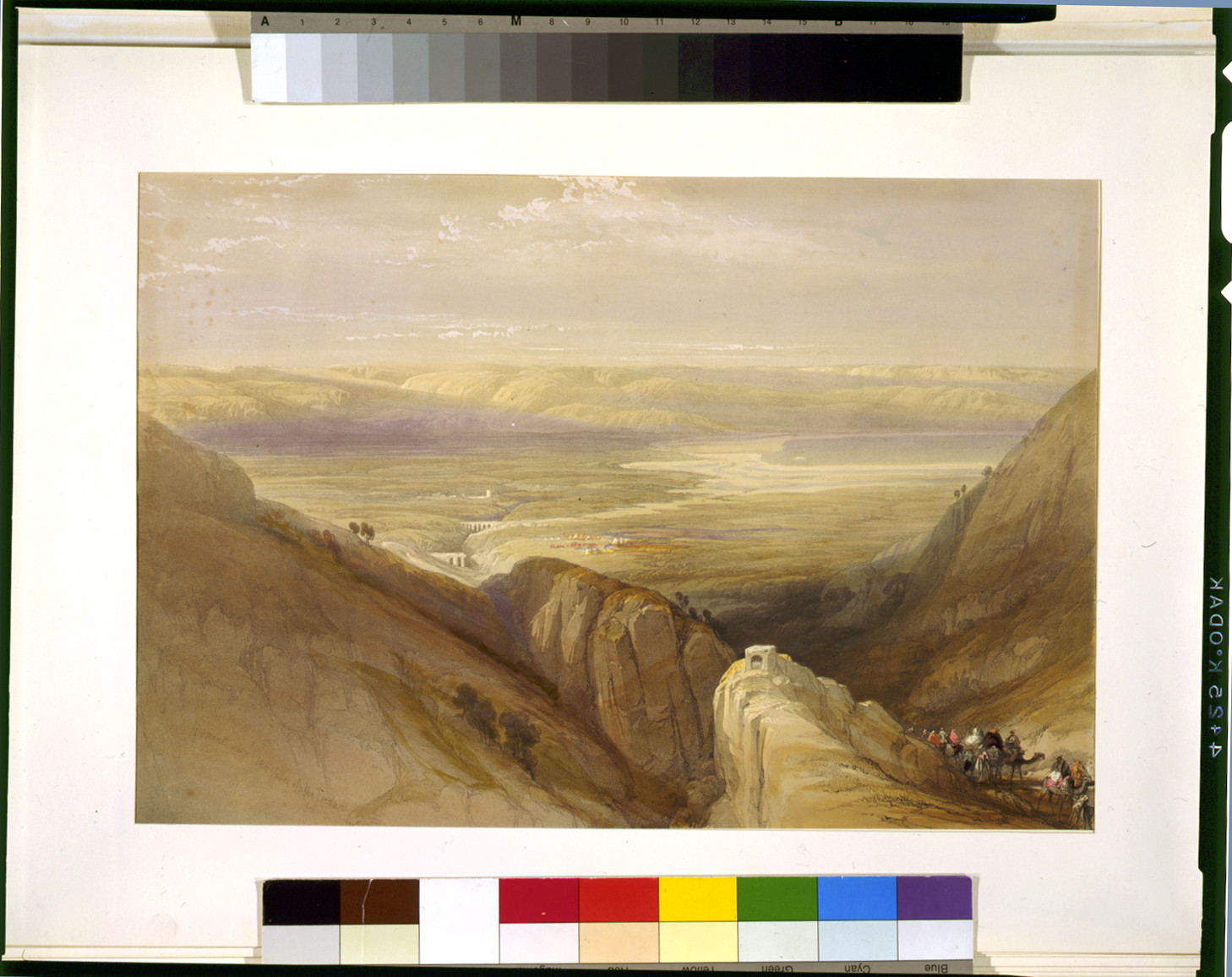 Descent upon the Valley of Jordan, [published 1843] — antique lithograph
