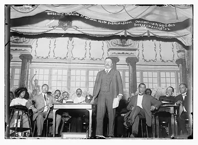 Roosevelt speaking at National Negro Business League