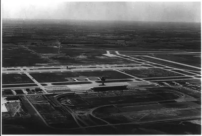 Aerial view of Dulles International Airport