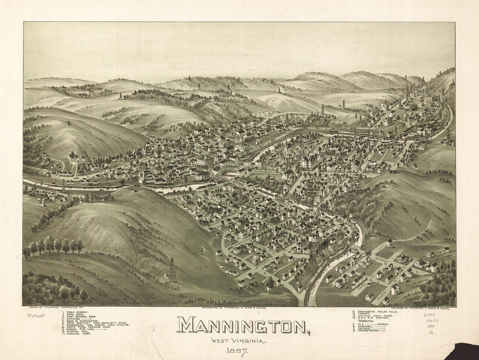 Mannington, West Virginia, 1897, 1897 — antique map