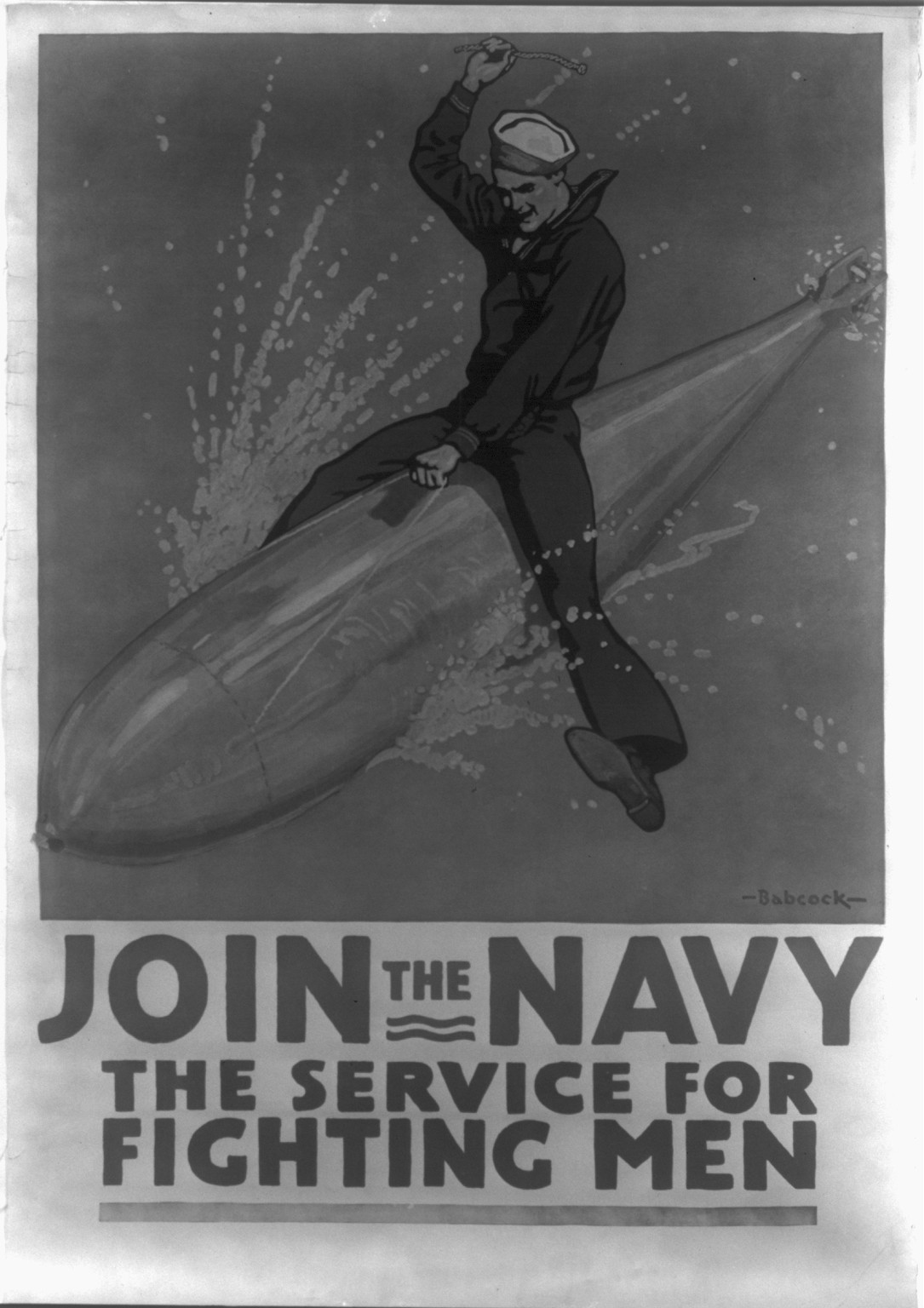 Join the Navy the service for fighting men / Babcock., 1917 — vintage poster