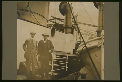 Theodore Roosevelt and Kermit photographed at Port Said by M. Etienne Jusserand
