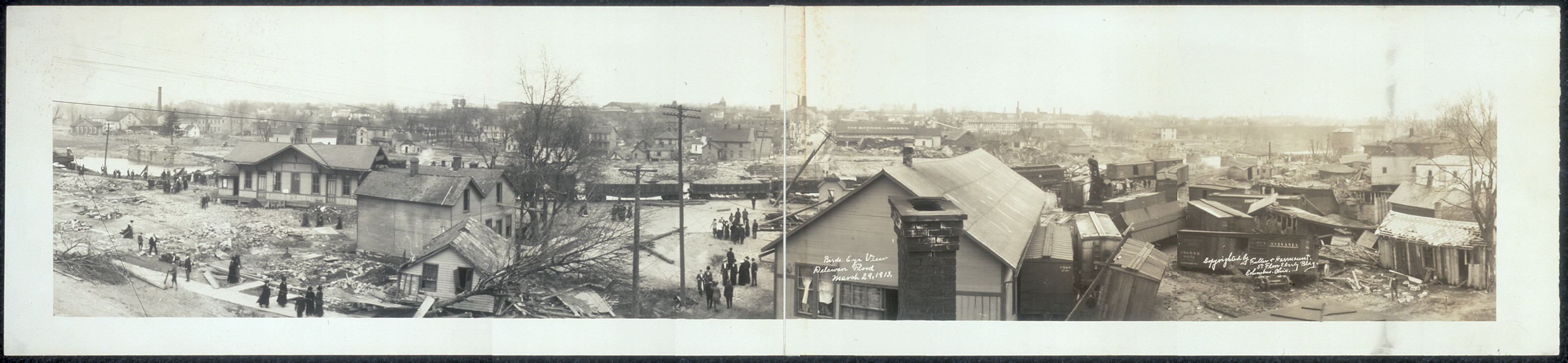 Birds eye view, Delaware flood, Ohio, 1913, 1913 — historic image
