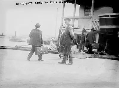 Immigrants going to Ellis Island