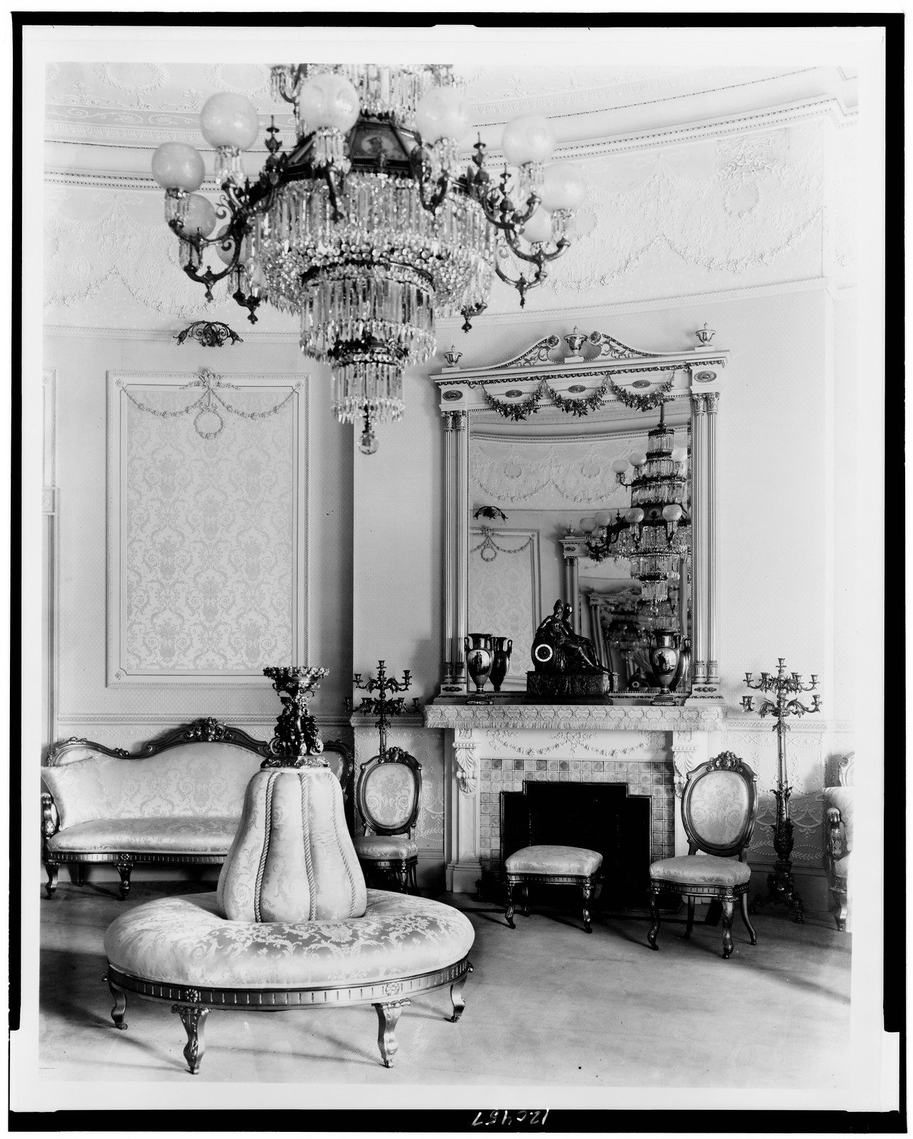 Blue Room, White House, Washington, D.C., ca. 1890. — historic photograph