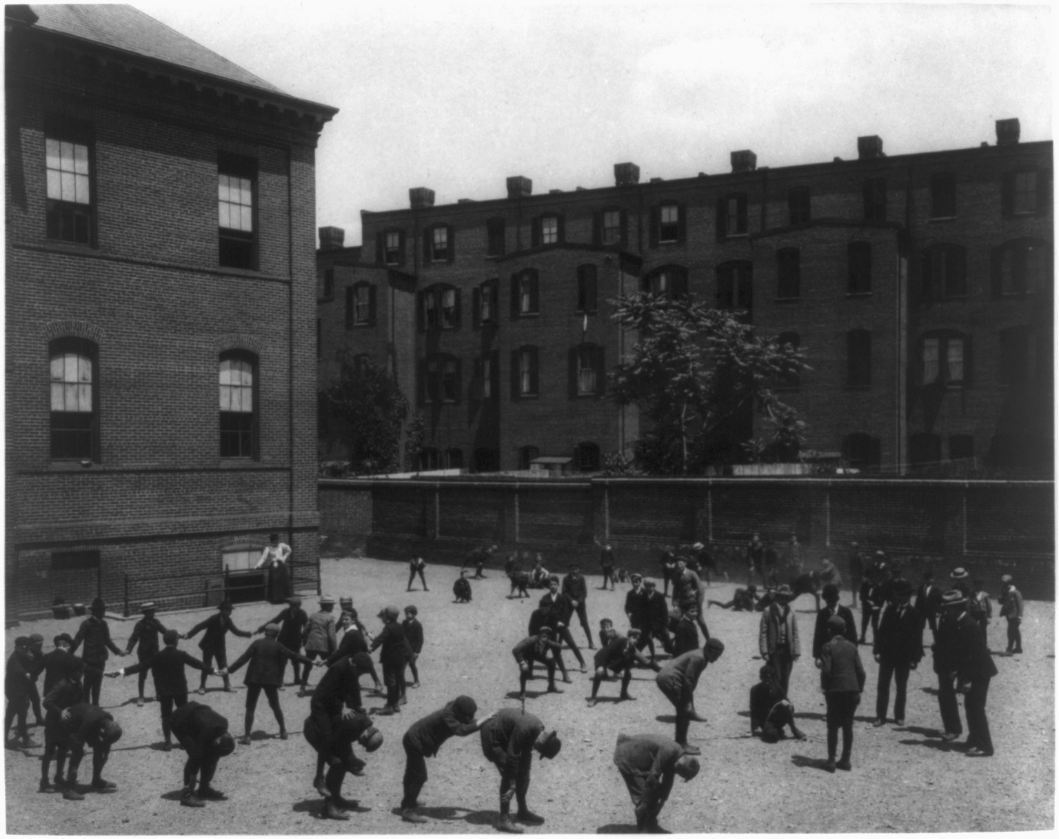[Recess period on the playground, 6th Division], [1899?] — historic photograph