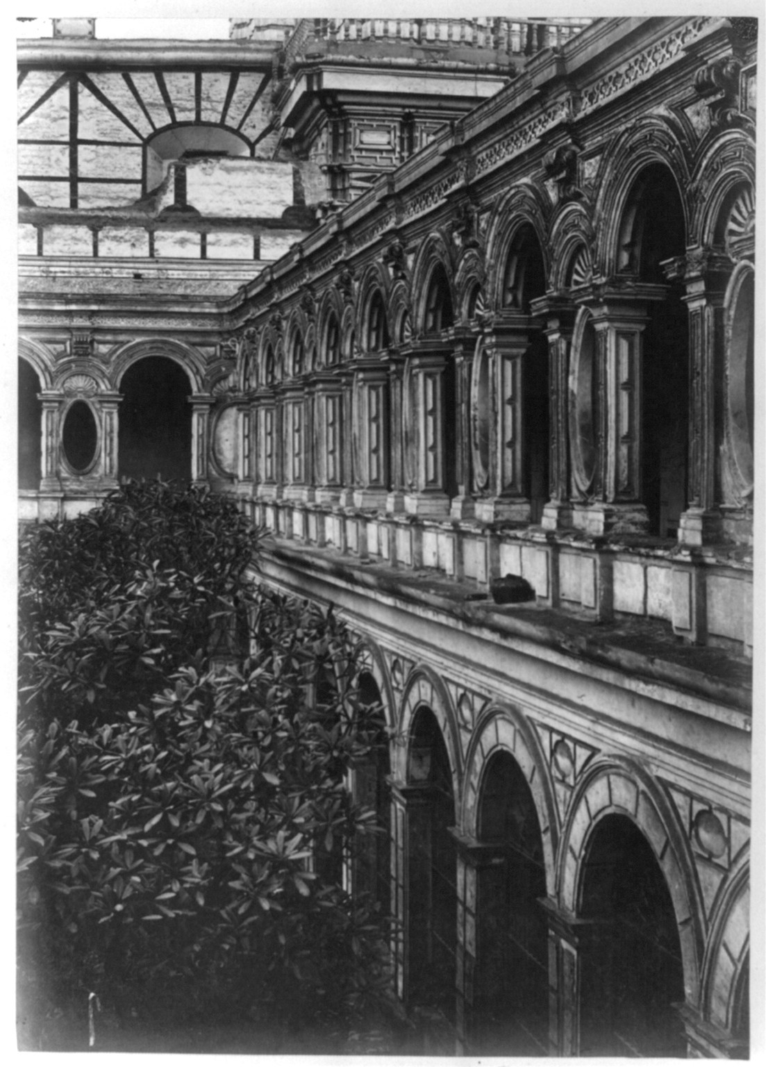 Lima. Cloister of San Francisco, 1868 — historic photograph