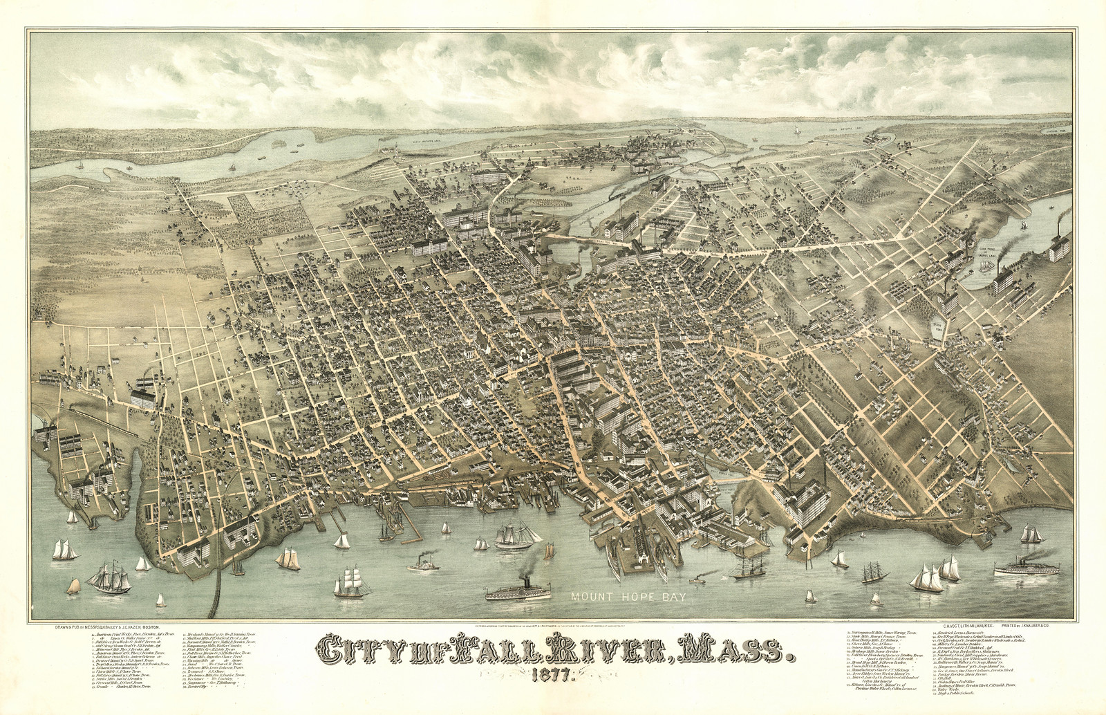 Fall River, Massachusetts, 1877, 1877 — antique map