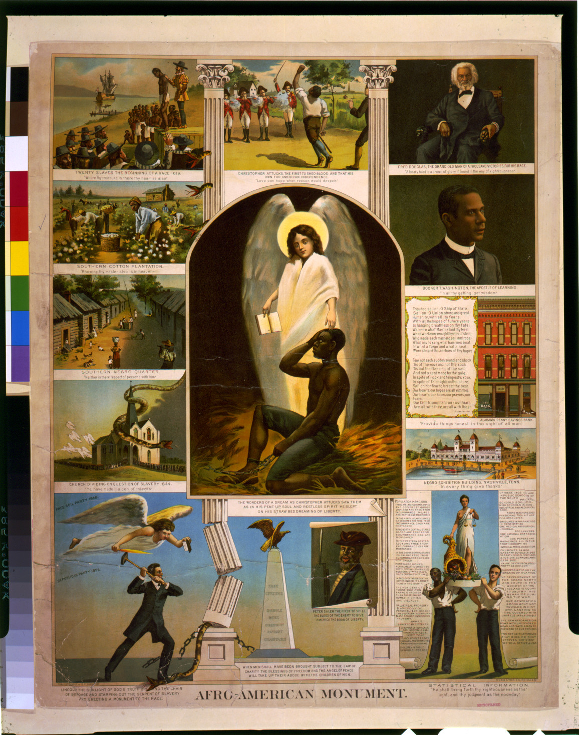 Afro-American Monument, Chicago : Goes Litho., Co., c1897. — antique lithograph