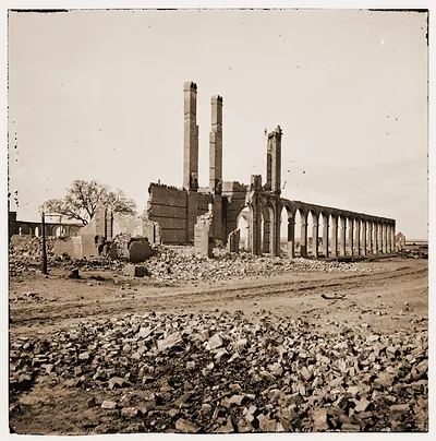 Charleston South Carolina. Ruins of north Eastern Railroad depot