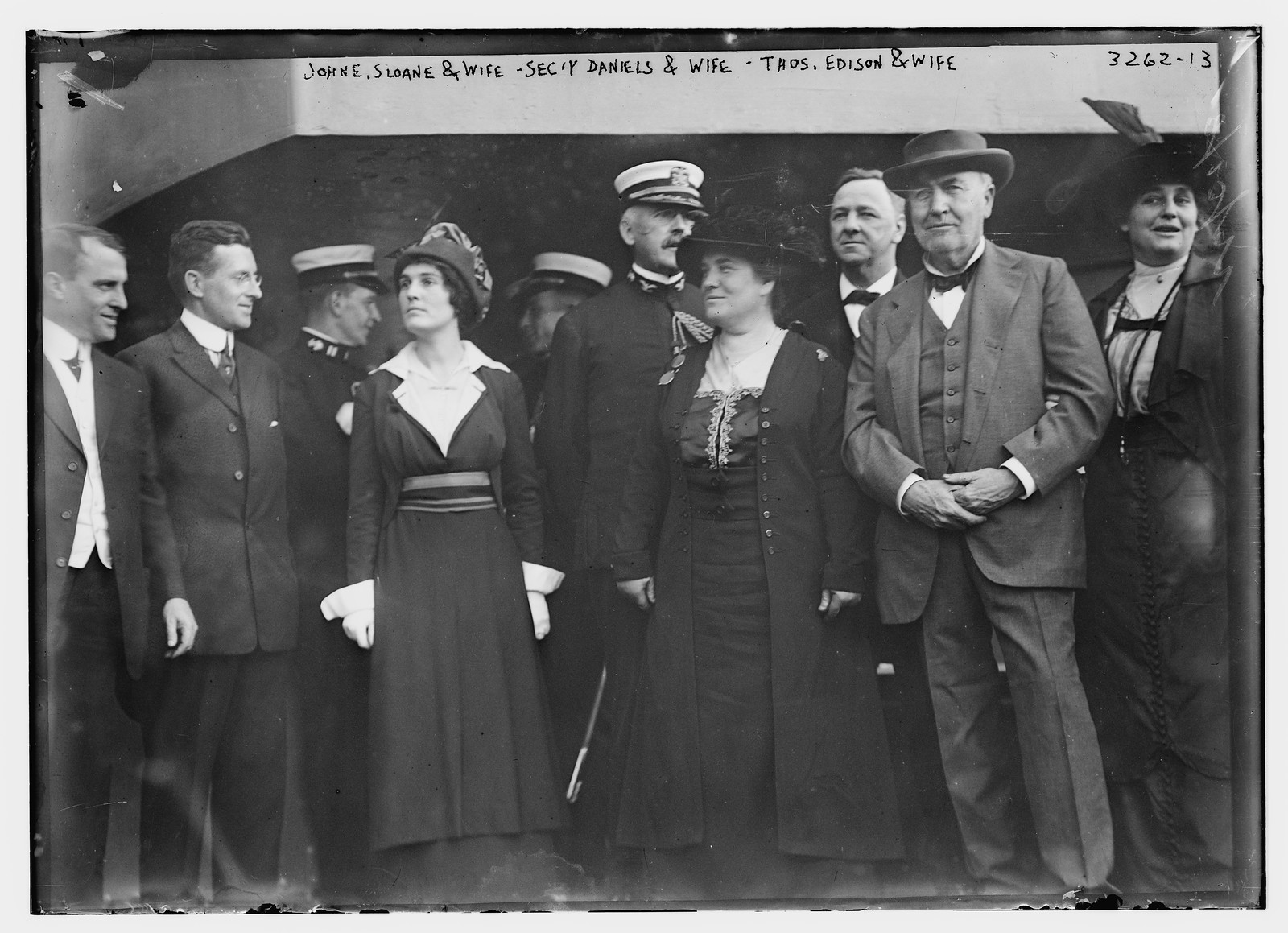 John E. Sloane and wife, Secy Daniels and wife, Thos. Edison and wife, n/a — historic photograph