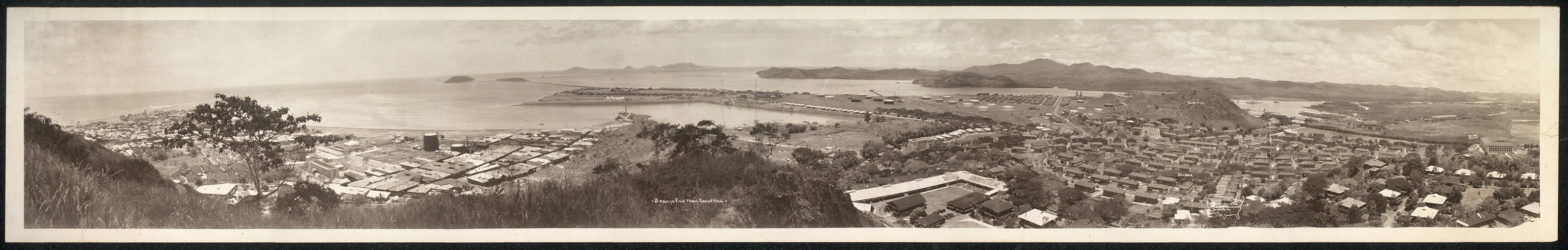 PANAMA 1930 Birdseye view from Ancon Hill — historic image