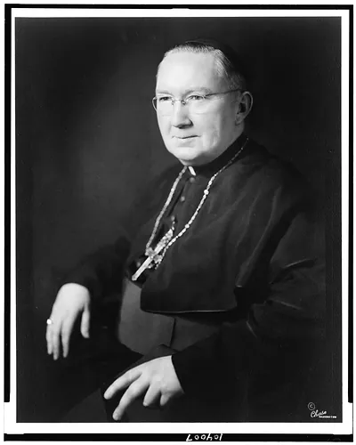 [Archbishop Patrick O'Boyle, half-length portrait, seated, facing left]