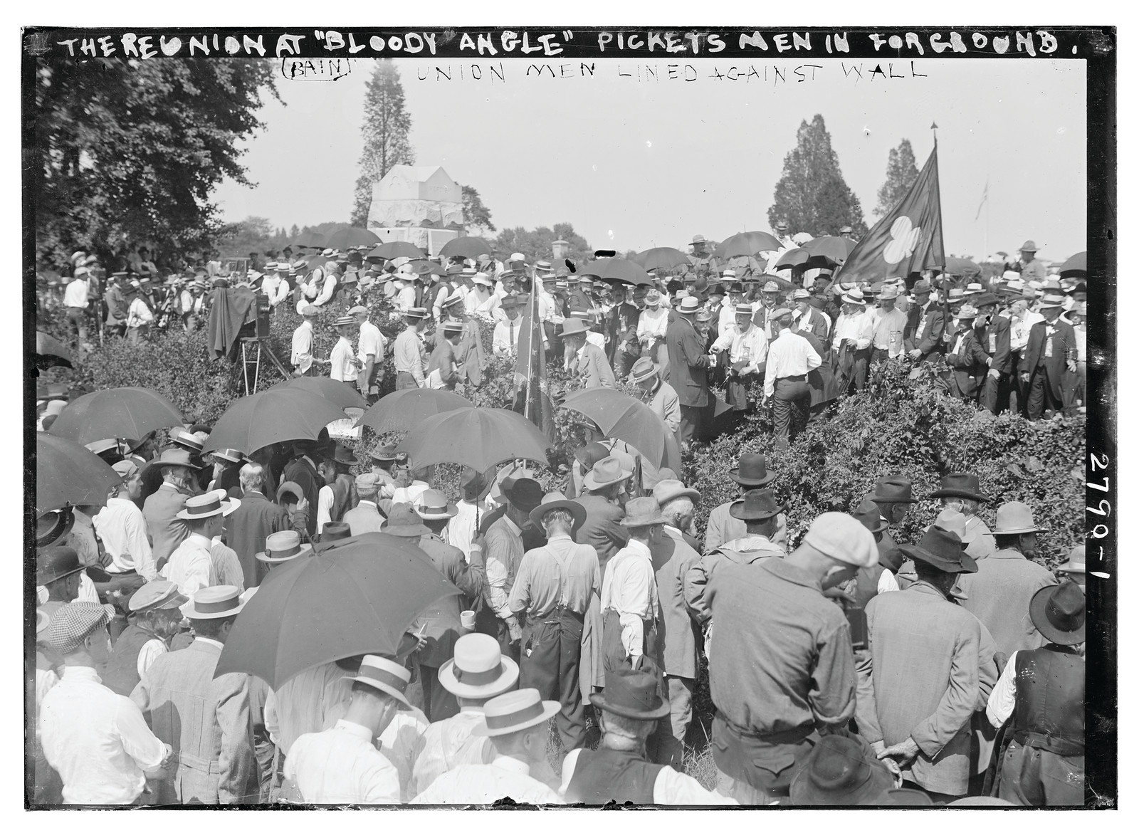 The Reunion at "Bloody Angle" Pickets Men in Foreground — historic image