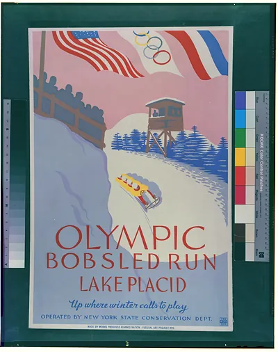 Olympic bobsled run Lake Placid Up where winter calls to play.