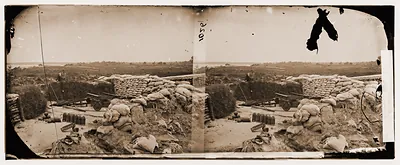 Yorktown Virginia. Confederate battery JEFF DAVIS
