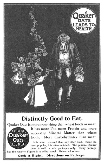 Quaker Oats advertisement: Distinctly Good to Eat