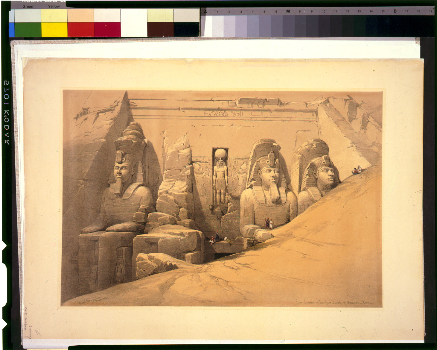 Front elevation of the Great Temple of Aboosimble Nubia / David Roberts, R.A., [published between 1846 and 1849] — antique lithograph