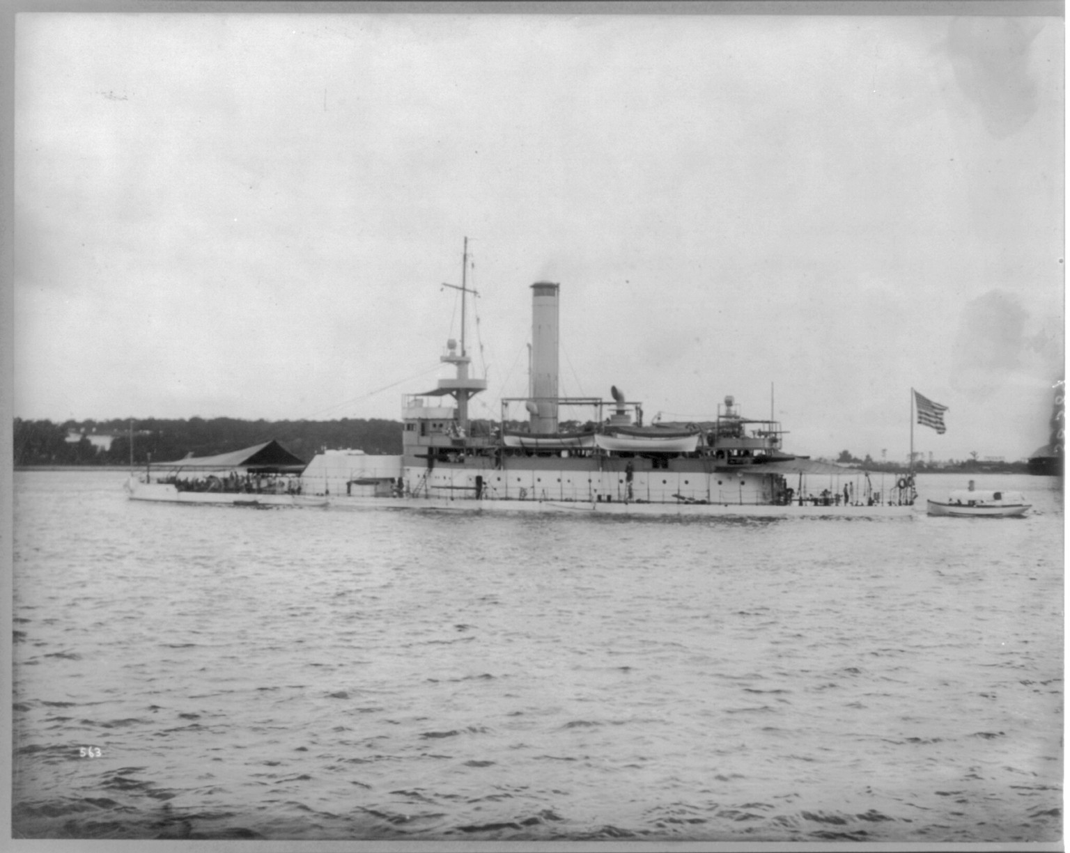 [Side view of the U.S.S. ARKANSAS] — historic photograph