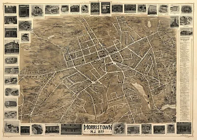 Morristown, N.J. 1899 bird's-eye view map