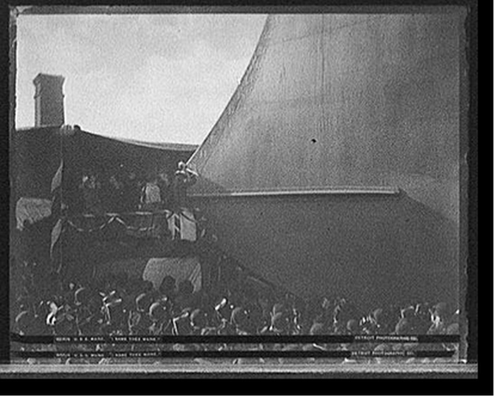 U.S.S. Maine, I name thee Maine"", [1889 Nov.] — historic photograph