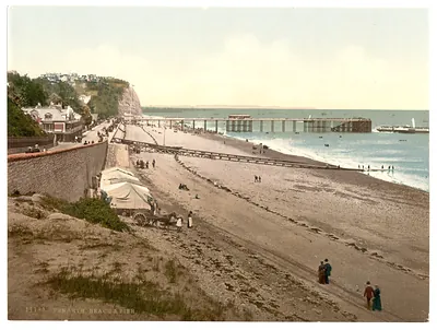 Beach and pier Penarth Wales