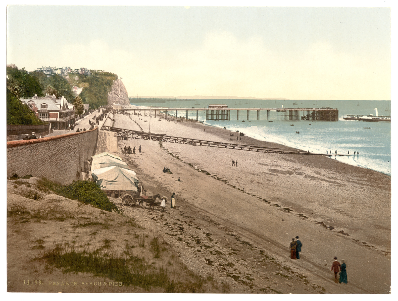 Beach and pier Penarth Wales, [between ca. 1890 and ca. 1900]. — historic print