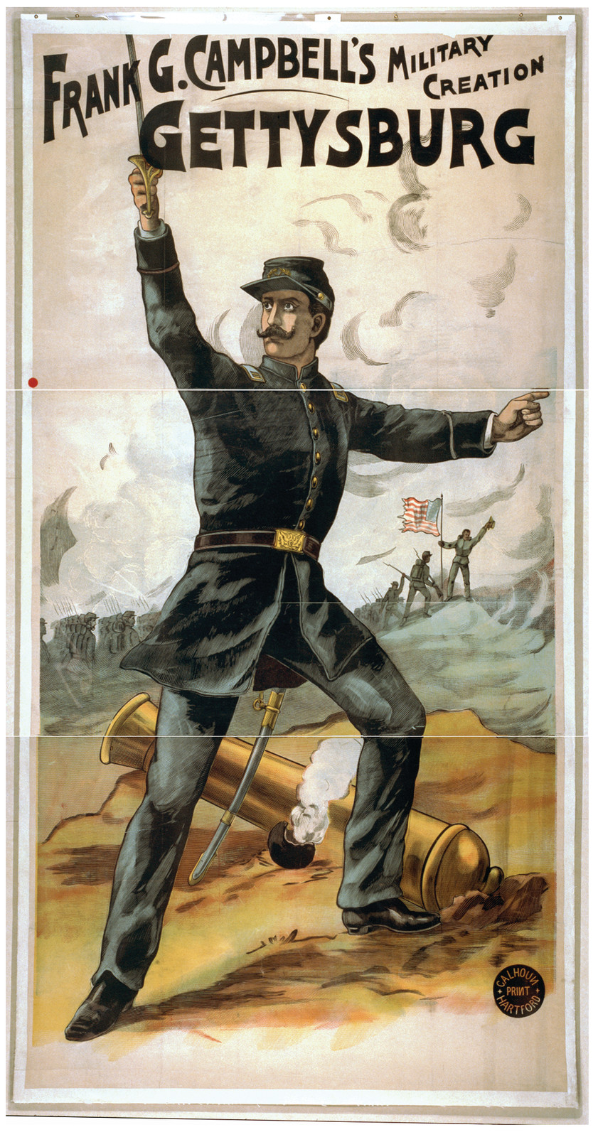 Frank G. Campbell's Military Creation Gettysburg theatrical poster — vintage poster