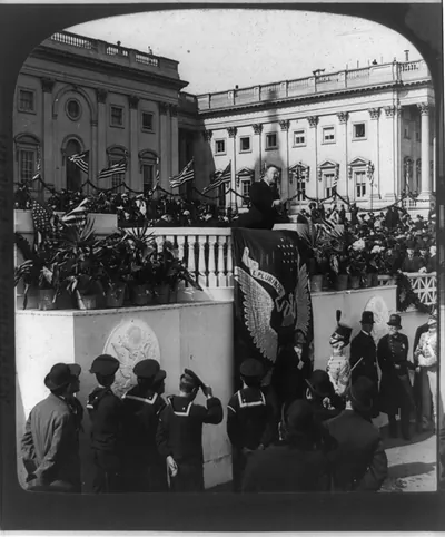 President Theodore Roosevelt delivering his inaugural address, Washington, D.C.