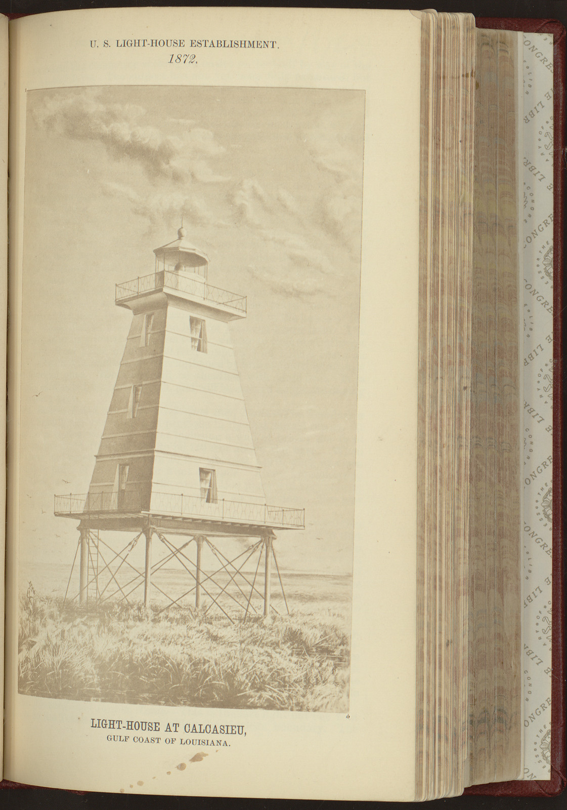 Light-House at Calcasieu, Gulf Coast of Louisiana — historic image