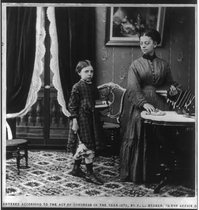 The Young Housekeeper. Dusting the Parlor