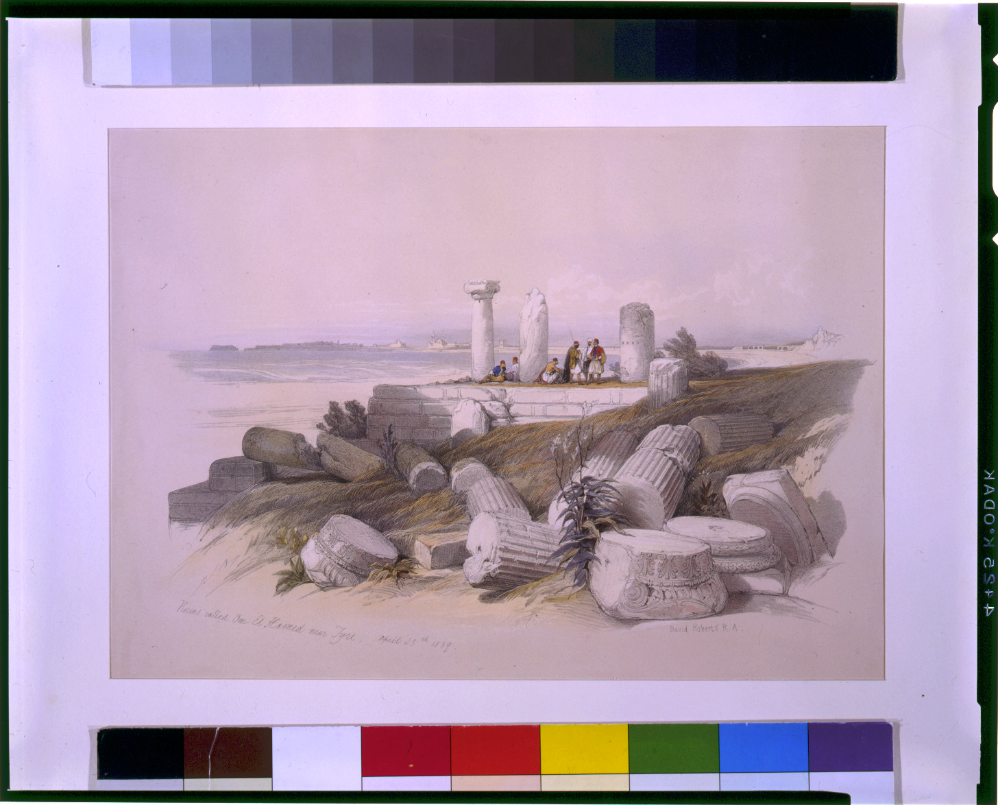 Ruins called Om El Hamed near Tyre April 25th 1839 / David Roberts, R.A., [published 1843] — antique lithograph