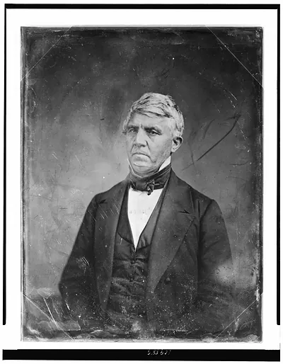 Portrait of an unidentified man, seated, daguerreotype style