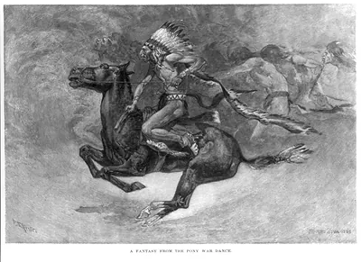 [Illustration by Frederic Remington: A Fantasy from the Pony War Dance]