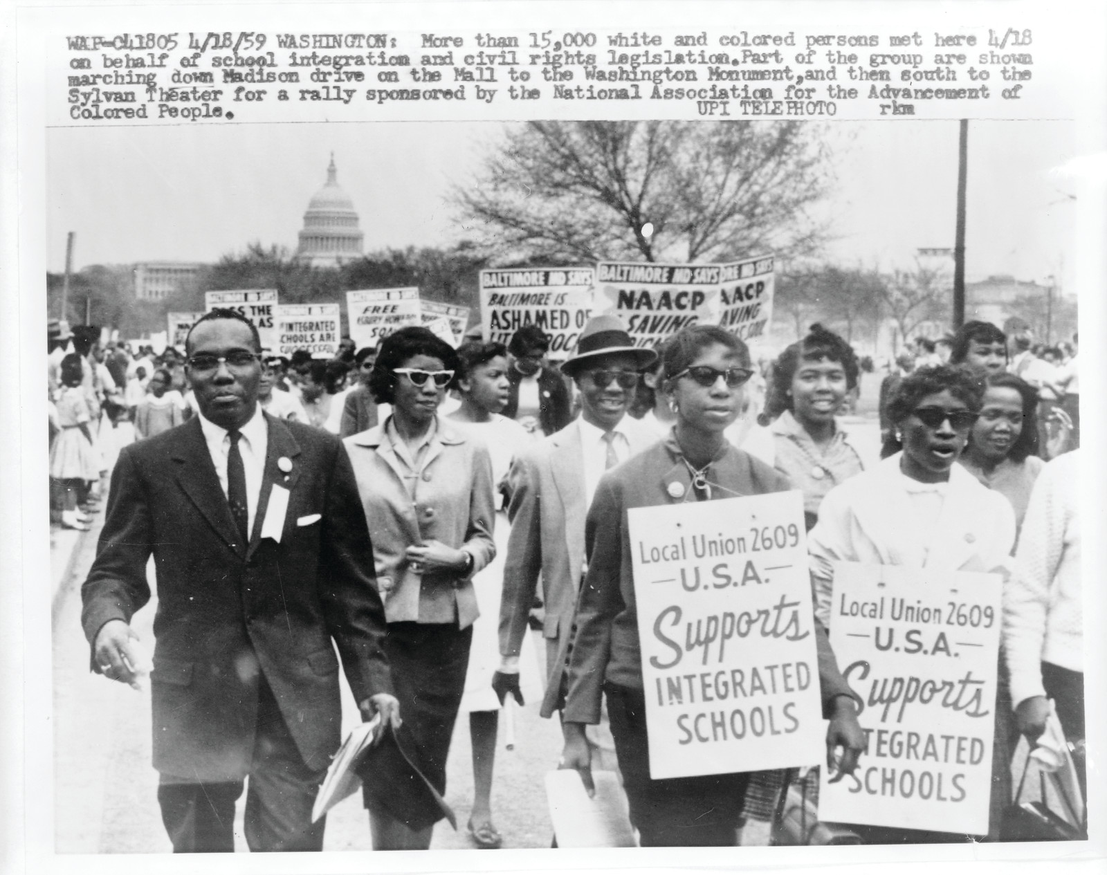 More than 15,000 White and Colored Persons Met Here 4/18 on Behalf of School Integration and Civil Rights Legislation — historic image
