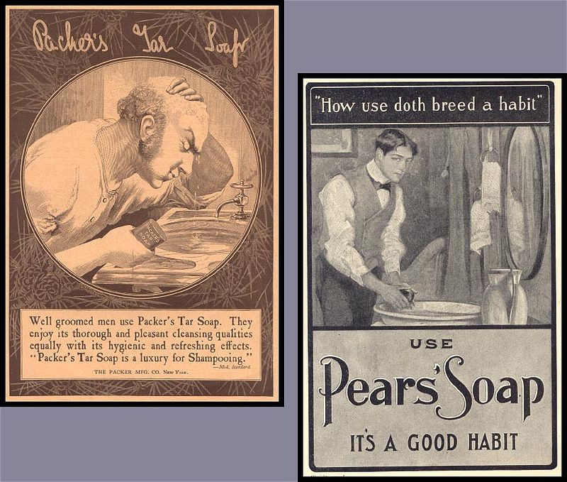 Packer's Tar Soap and Pears' Soap advertisements — historic image