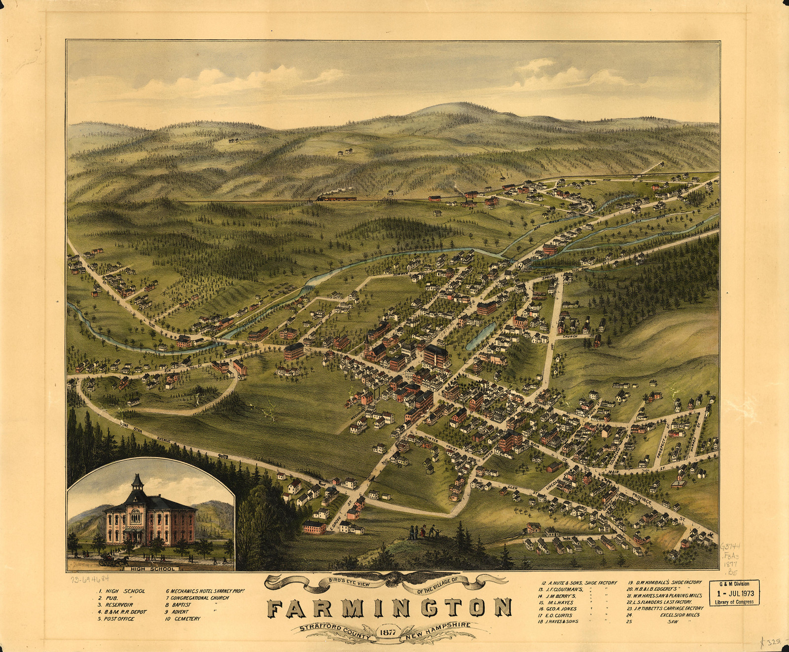 Farmington, New Hampshire, 1877, 1877 — antique map