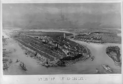New York / drawn by J. Bachmann ; print by G. Schlegel, 97 William St. N.Y.
