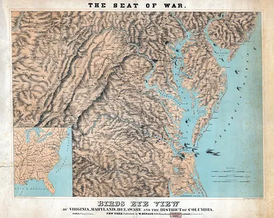 The Seat of War: Birds Eye View of Virginia and Maryland