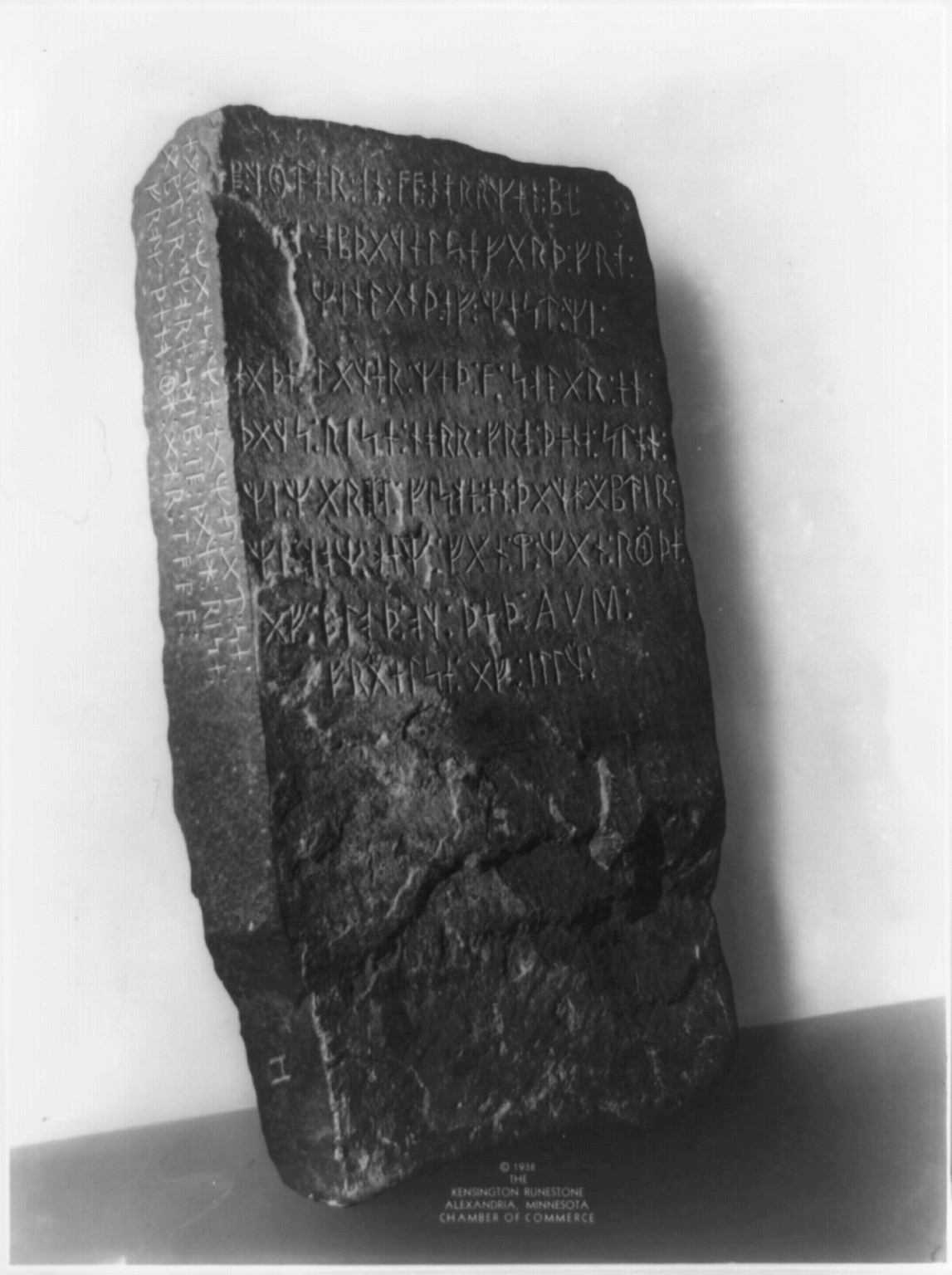 The Kensington runestone, c1938. — historic photograph