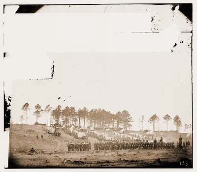Brandy Station Virginia. Guard mount of 114th Pennsylvania Infantry. 1st Division 3