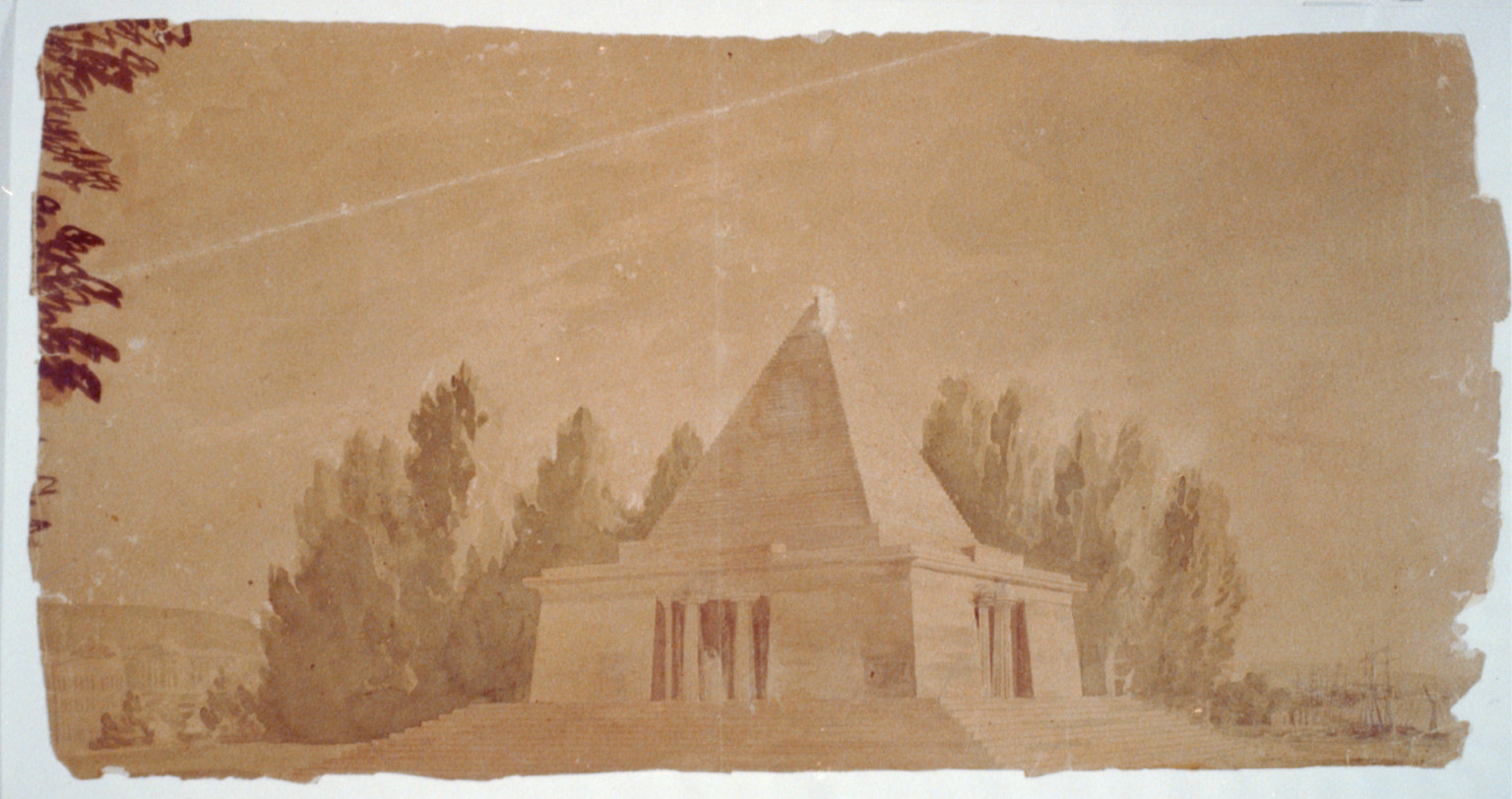 [Monument (Washington Monument") D.C. Rendered perspective]", [between 1799 and 1800] — historic drawing