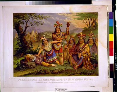 Pocahontas saving the life of Capt. John Smith / New England Chromo. Lith. Co.