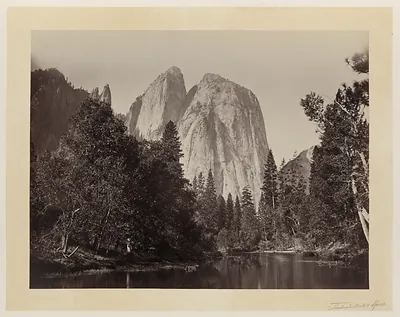 [Cathedral Rocks, with lake and trees in foreground, Yosemite Valley, Calif.]