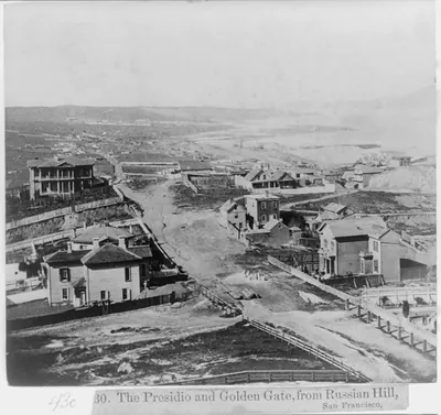 The Presidio and Golden Gate, from Russian Hill, San Francisco