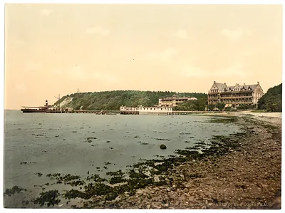The beach and hotel Glucksburg Schleswig-Holstein Germany