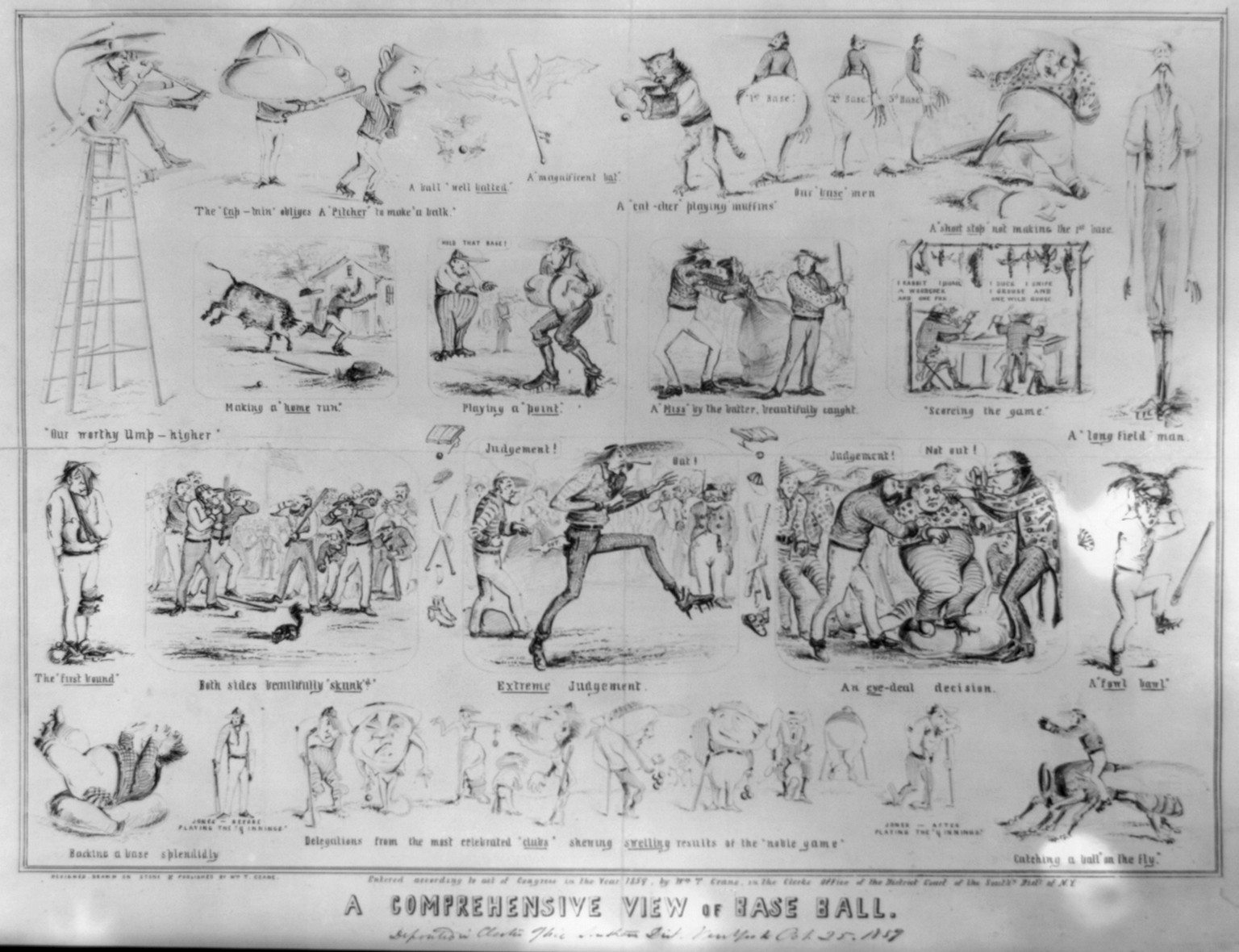 A comprehensive view of base ball, c1859 Oct. 25. — historic print